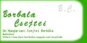 borbala csejtei business card